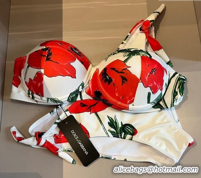 ​Luxury Cheap Dolce & Gabbana DG Two Pieces Swimwear 0618 Red 2024