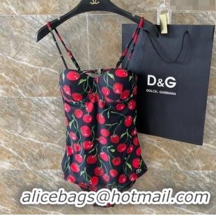 Top Grade Dolce & Gabbana DG Cherry Print Swimwear 0618 Red/Black 2024