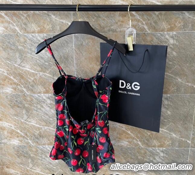 Top Grade Dolce & Gabbana DG Cherry Print Swimwear 0618 Red/Black 2024