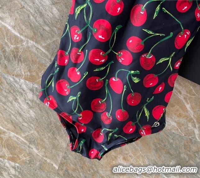 Top Grade Dolce & Gabbana DG Cherry Print Swimwear 0618 Red/Black 2024