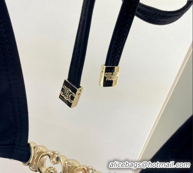 ​Most Popular Celine Swimwear with Logo Chain 0618 Black 2024