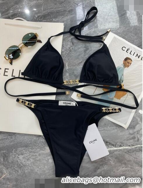 ​Most Popular Celine Swimwear with Logo Chain 0618 Black 2024