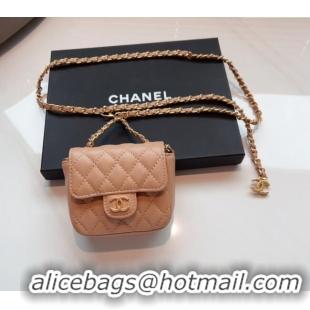 Good Looking Chanel Quilted Lambskin Chain Mini Belt Bag 051002 Beige 2024