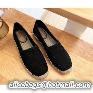 Luxurious Gucci Strass GG Canvas Espadrilles Flat Black 05080