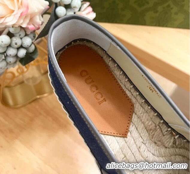 Trendy Design Gucci GG Denim Espadrilles Flat with Interlocking G Blue 605086