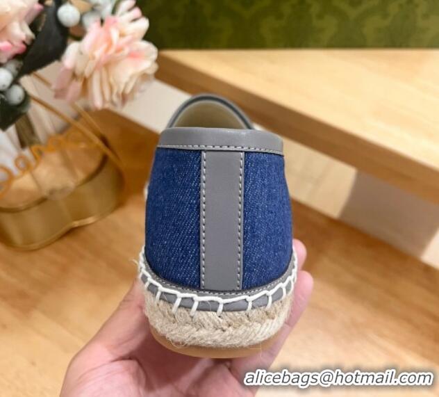 Trendy Design Gucci GG Denim Espadrilles Flat with Interlocking G Blue 605086