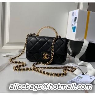 Buy Discount Chanel Mini Flap Bag with Top Handle AS4847 Black 2024