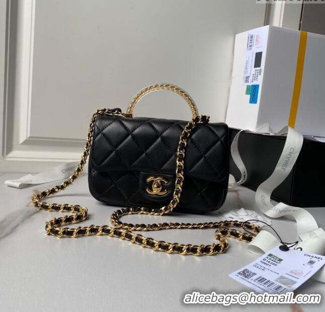 Buy Discount Chanel Mini Flap Bag with Top Handle AS4847 Black 2024