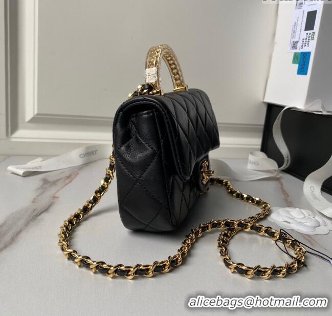 Buy Discount Chanel Mini Flap Bag with Top Handle AS4847 Black 2024