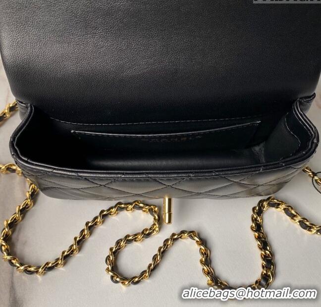 Buy Discount Chanel Mini Flap Bag with Top Handle AS4847 Black 2024