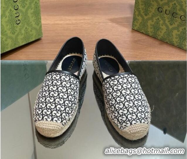 Unique Style Gucci GG Jacquard Espadrilles Flat Black 05101