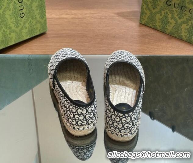 Unique Style Gucci GG Jacquard Espadrilles Flat Black 05101