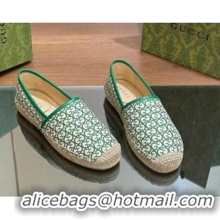 Purchase Gucci GG Jacquard Espadrilles Flat Green 05102