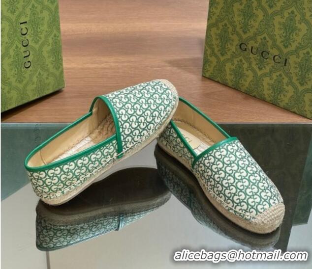 Purchase Gucci GG Jacquard Espadrilles Flat Green 05102