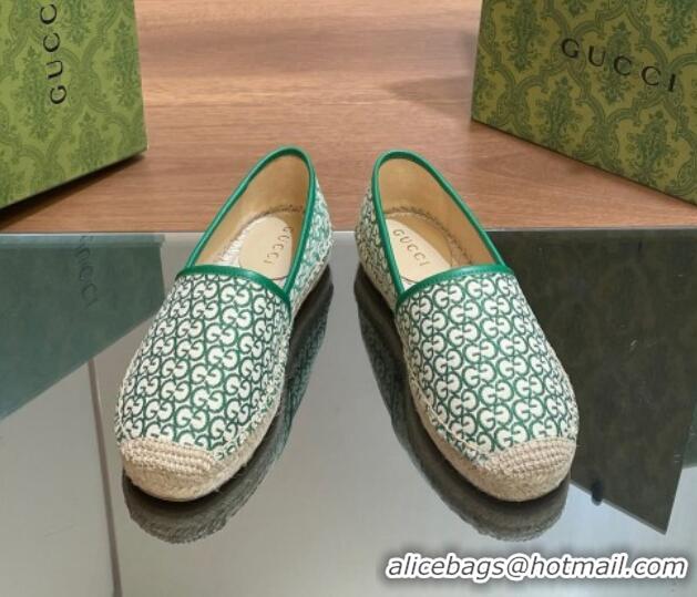 Purchase Gucci GG Jacquard Espadrilles Flat Green 05102