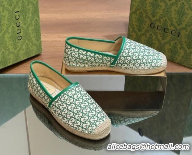 Purchase Gucci GG Jacquard Espadrilles Flat Green 05102