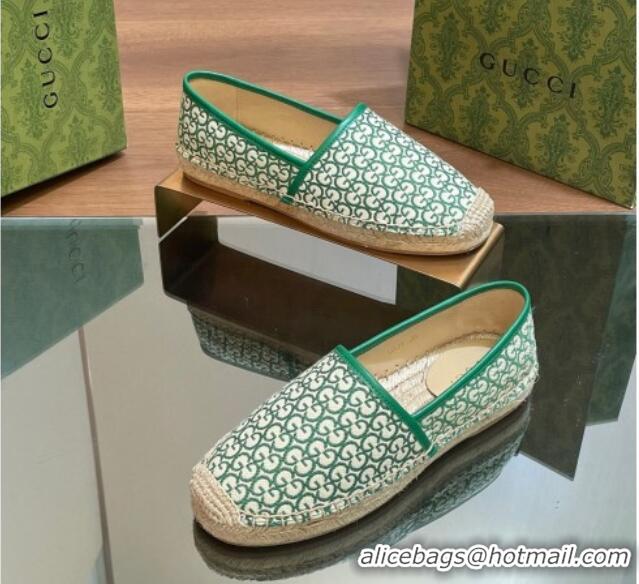 Purchase Gucci GG Jacquard Espadrilles Flat Green 05102