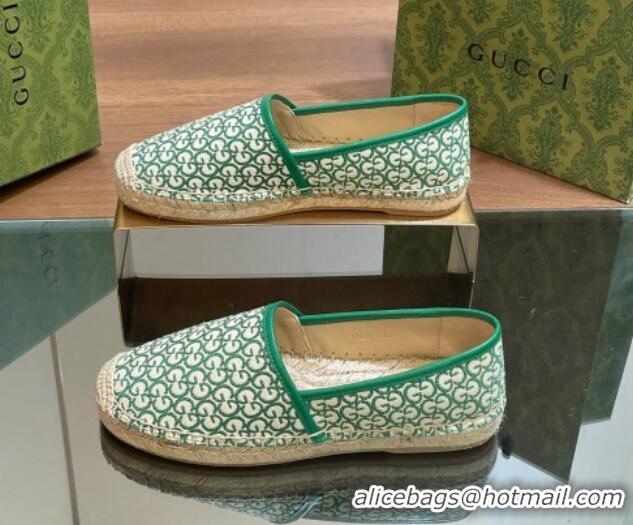 Purchase Gucci GG Jacquard Espadrilles Flat Green 05102