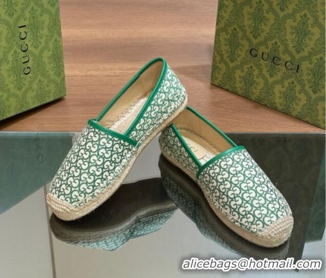 Purchase Gucci GG Jacquard Espadrilles Flat Green 05102