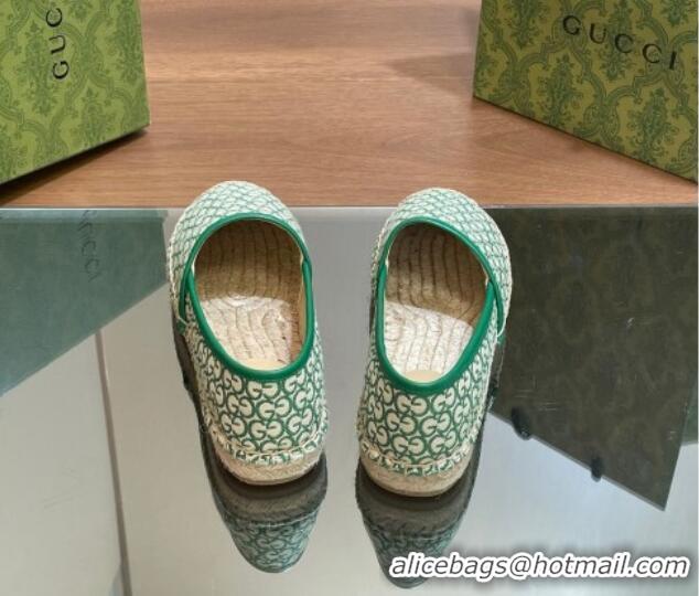 Purchase Gucci GG Jacquard Espadrilles Flat Green 05102