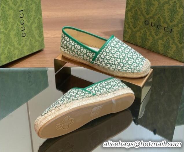 Purchase Gucci GG Jacquard Espadrilles Flat Green 05102