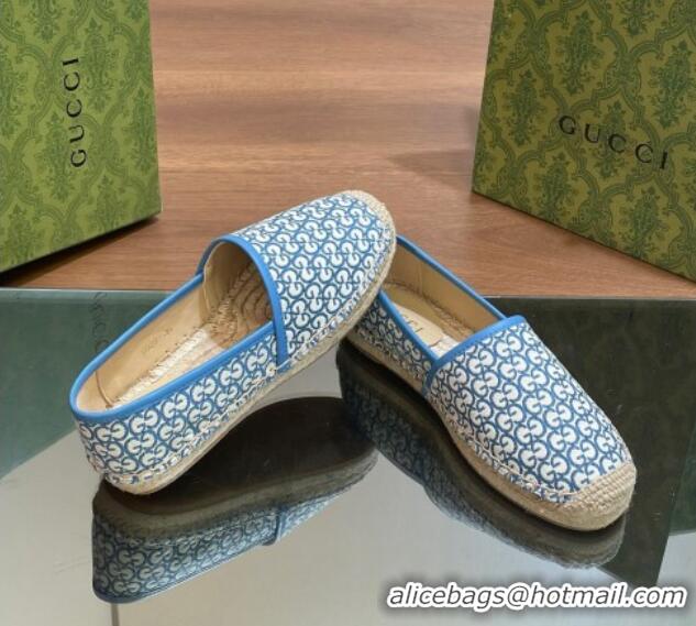 Most Popular Gucci GG Jacquard Espadrilles Flat Blue 05103