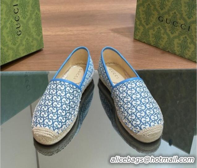 Most Popular Gucci GG Jacquard Espadrilles Flat Blue 05103