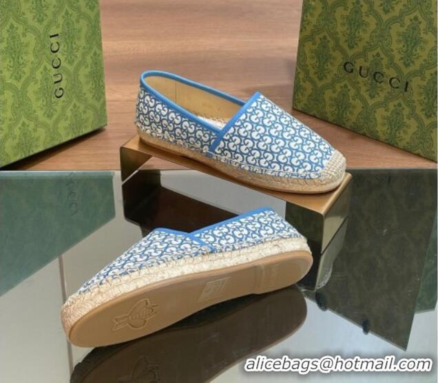 Most Popular Gucci GG Jacquard Espadrilles Flat Blue 05103