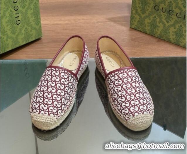 Low Price Gucci GG Jacquard Espadrilles Flat Burgundy 05104