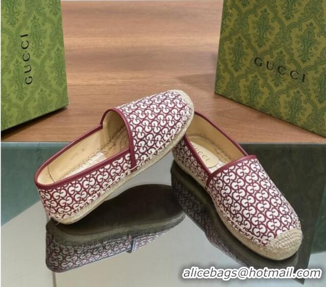 Low Price Gucci GG Jacquard Espadrilles Flat Burgundy 05104