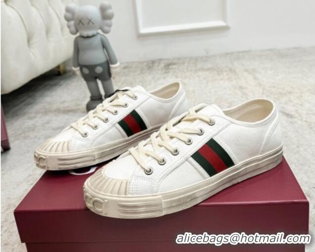 Best Product Gucci Lido Canvas Sneakers White 605108