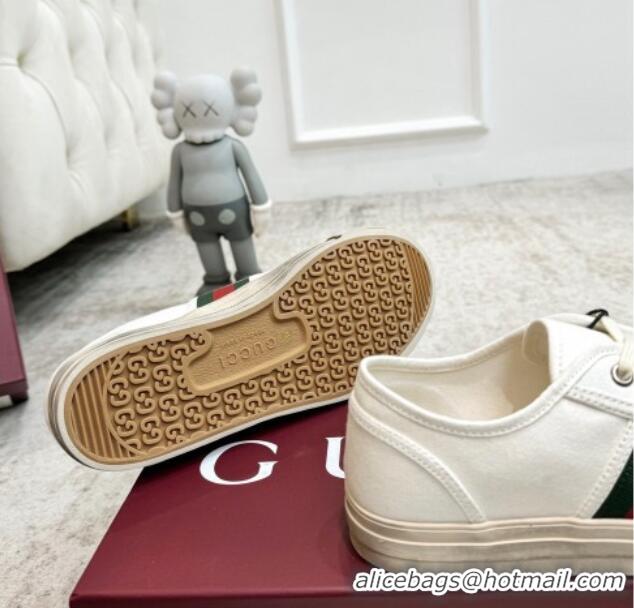 Best Product Gucci Lido Canvas Sneakers White 605108