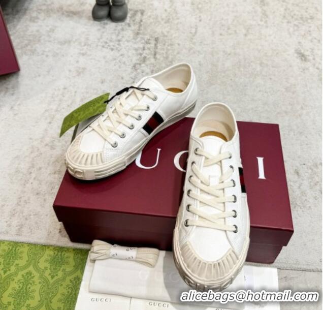 Best Product Gucci Lido Canvas Sneakers White 605108