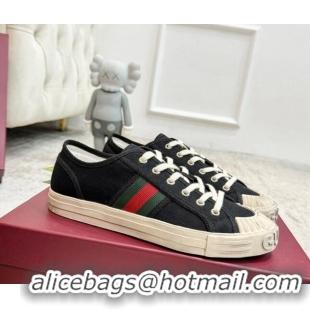 Best Price Gucci Lido Canvas Sneakers Black 605109