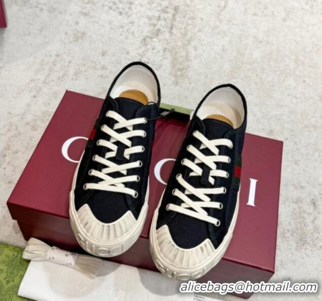 Best Price Gucci Lido Canvas Sneakers Black 605109