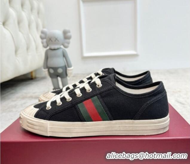 Best Price Gucci Lido Canvas Sneakers Black 605109