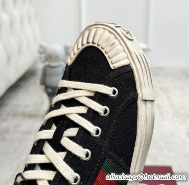 Best Price Gucci Lido Canvas Sneakers Black 605109