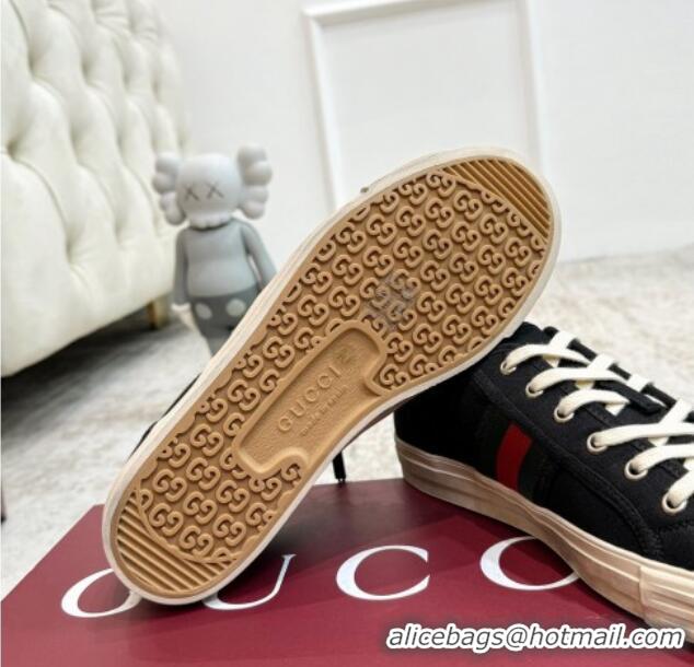 Best Price Gucci Lido Canvas Sneakers Black 605109