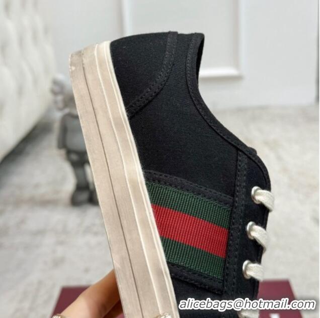 Best Price Gucci Lido Canvas Sneakers Black 605109