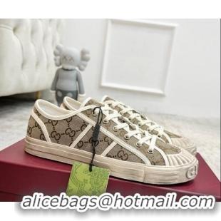 Low Price Gucci Lido GG Canvas Sneakers Beige 605110