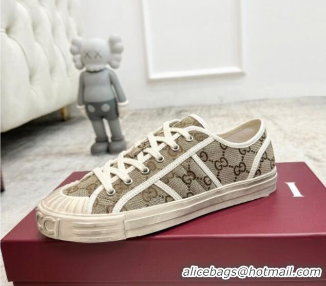 Low Price Gucci Lido GG Canvas Sneakers Beige 605110