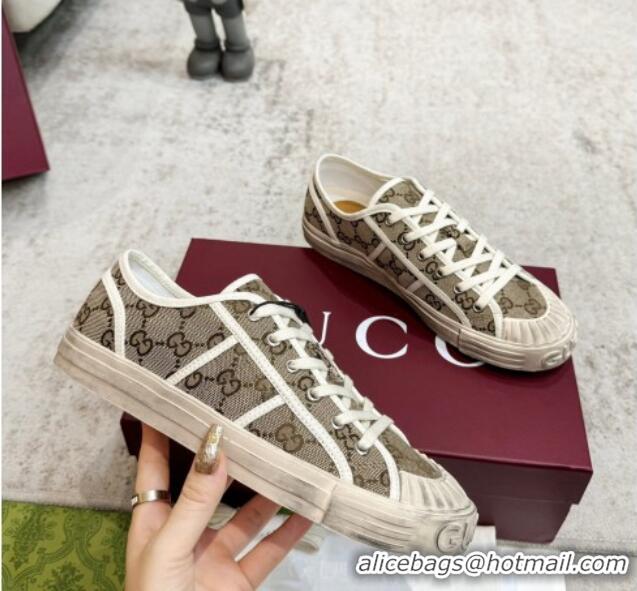 Low Price Gucci Lido GG Canvas Sneakers Beige 605110