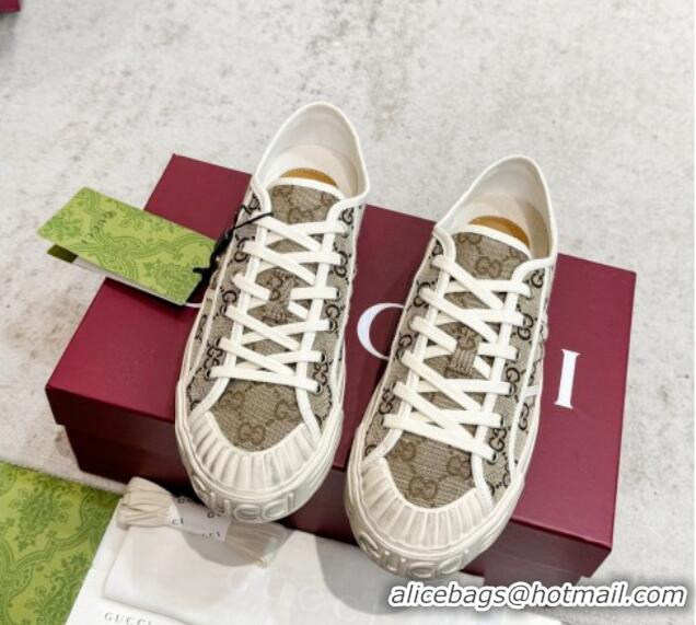 Low Price Gucci Lido GG Canvas Sneakers Beige 605110