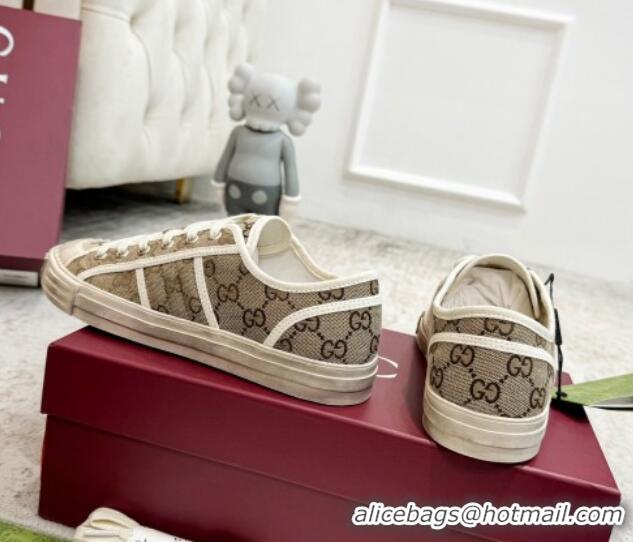 Low Price Gucci Lido GG Canvas Sneakers Beige 605110