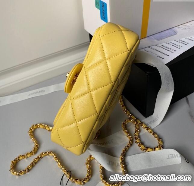 Big Discount Chanel Mini Flap Bag with Top Handle AS4847 Yellow 2024