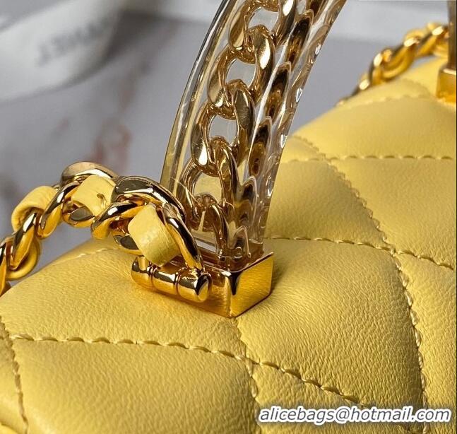 Big Discount Chanel Mini Flap Bag with Top Handle AS4847 Yellow 2024