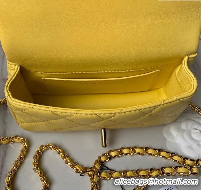 Big Discount Chanel Mini Flap Bag with Top Handle AS4847 Yellow 2024