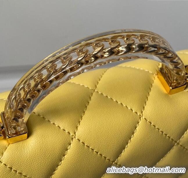 Big Discount Chanel Mini Flap Bag with Top Handle AS4847 Yellow 2024