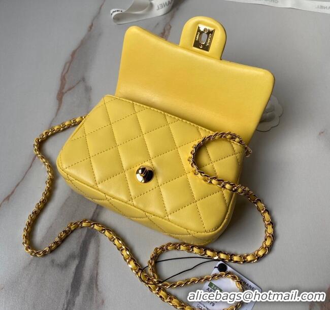 Big Discount Chanel Mini Flap Bag with Top Handle AS4847 Yellow 2024