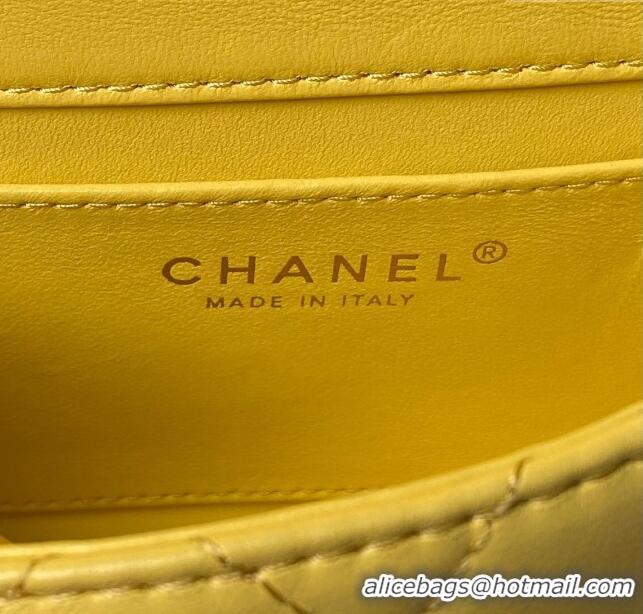 Big Discount Chanel Mini Flap Bag with Top Handle AS4847 Yellow 2024